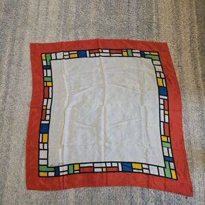 Vtg AK Anne Klein Women's 100% Silk Scarf Multicolor Size-30x30 inches